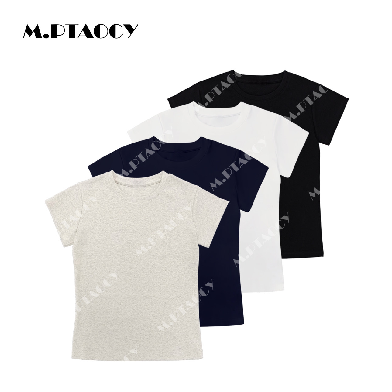 常规显瘦棉通用日常短袖纯色圆领