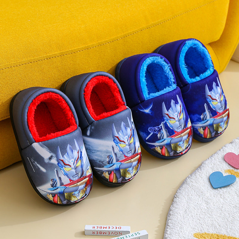 新款奥特曼儿童保暖棉鞋