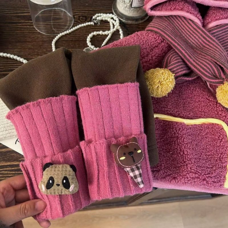 韩版童装女童羊羔毛两件套