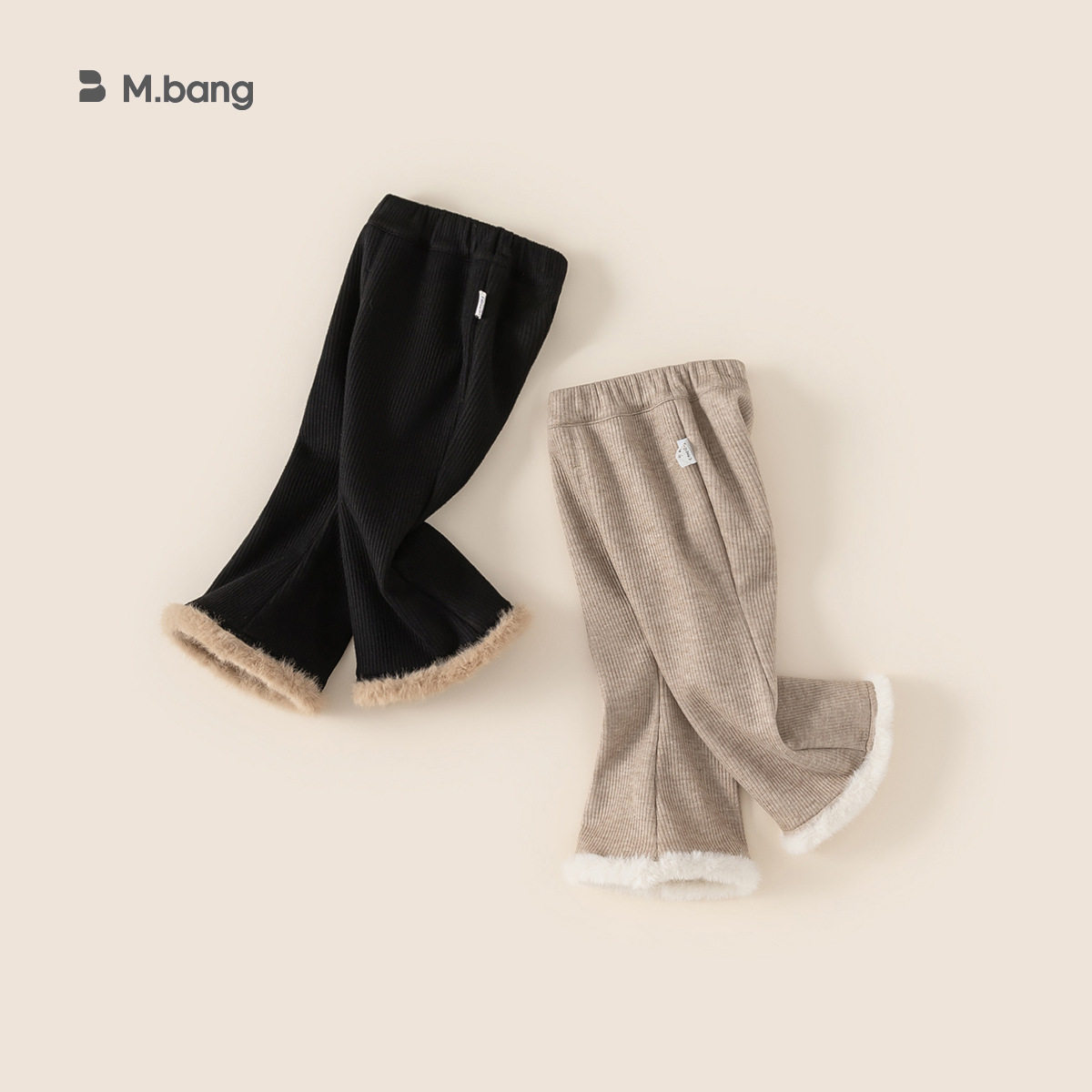 宥宝童装女童加绒喇叭裤