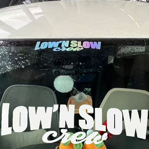 LOW'NSLOW前挡JDM风挡贴白色