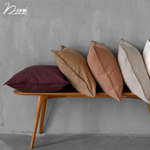 慕布卡抱枕套靠垫套棉麻纯色多色工业风简约北欧可定制印画印LOGO