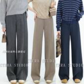 高腰直筒休闲裤 新款 显瘦百搭垂坠高级感 2026春季 极简挂腰阔腿西裤