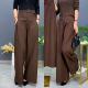 女2025秋季 新款 高腰休闲裤 深焙棕色慵懒风阔腿裤 松弛高级感大甩裤