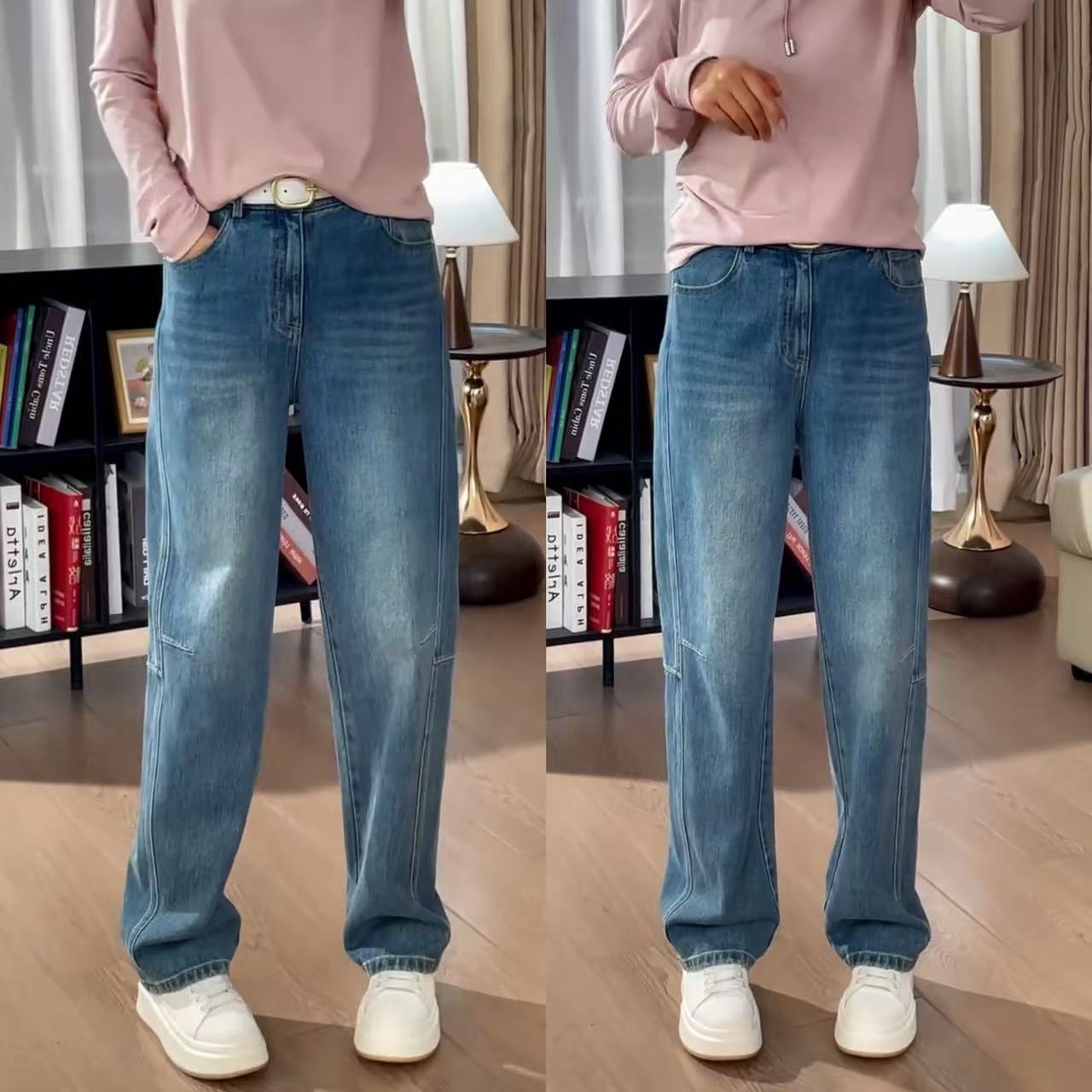 直筒牛仔裤女春夏新款高腰显瘦款