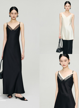 安上THE AES｜秘境如画展开 显瘦ROW蕾丝醋酸桑奢美吊带衫/吊带裙