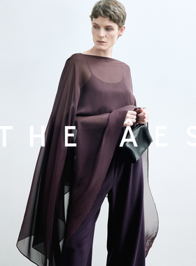 安上THE AES｜一衣多穿静奢定制100真丝乔其飘逸透感斗篷围巾