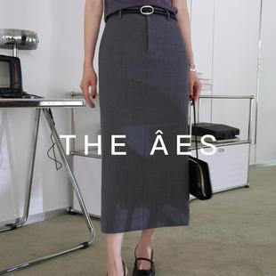 安上THE AES｜摩登ROW风万搭极简智性低调精致时髦显瘦羊毛半身裙