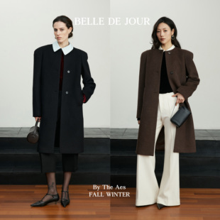 安上THE AES｜臻藏90s黄金年代复古格调MIU富家女羊毛优雅大衣