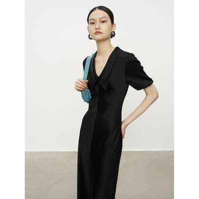 修身修身醋酸树皮皱收腰垂顺