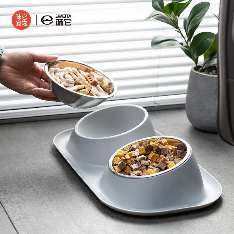 喂食猫碗护颈防漏宠物用品