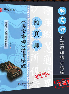 正版颜真卿多宝塔碑精讲精练 书法等级考试培训教材 湖南美术出版社 施志伟 学生成人颜体楷书毛笔字帖书法书籍临摹入门教程