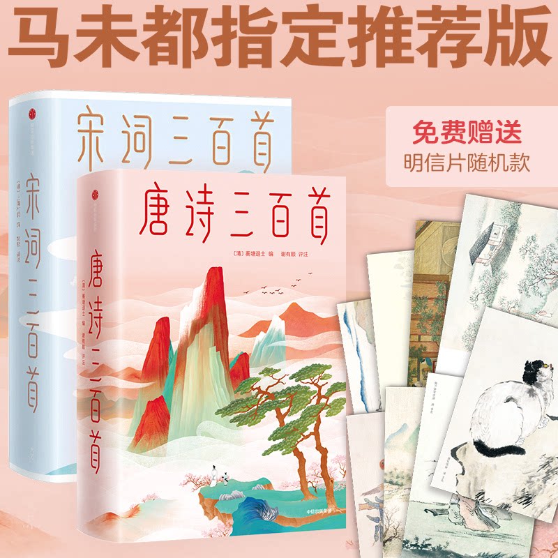 宋词三百首+唐诗三百首套装2册 中信出版社 (清)上彊村民 著 姚敏 译 等 文轩书籍