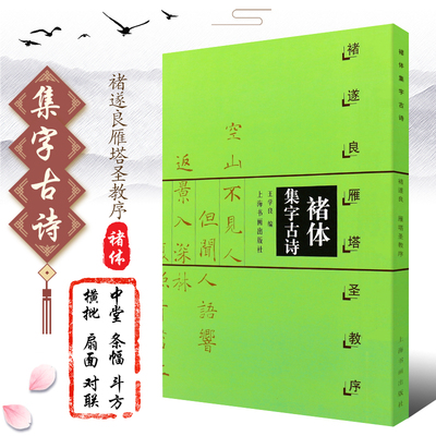 正版褚体集字古诗 褚遂良雁塔圣教序 中国古诗集字系列 楷书毛笔书法字帖临摹入门基础训练教程 上海书画 楷书毛笔字帖培训教材