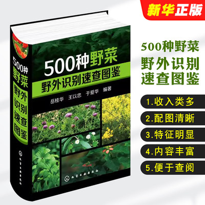 正版500种野菜野外识别速查图鉴 中国野菜野果植物图鉴鉴别图谱一本通书 化学工业  生物科学植物学健康饮食养生食谱书野菜识别书