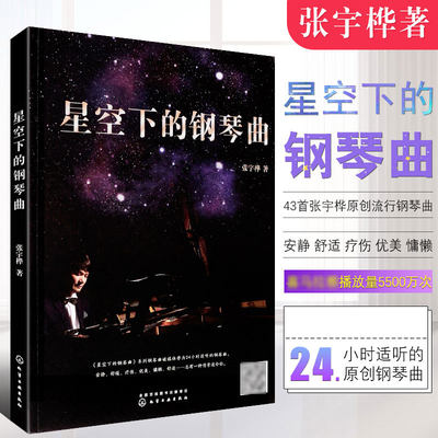 正版星空下的钢琴曲 43首张宇桦原创流行钢琴曲 易上手钢琴初学者基础练习曲教材教程书籍 化学工业社 流行钢琴弹奏曲谱曲集乐谱书