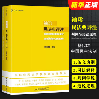 正版麦读 袖珍民法典评注 杨代雄 中国民主法制出版社 判例与民法原理 中国民法典法条司法解释 学习实务法学院学生用书民法工具书