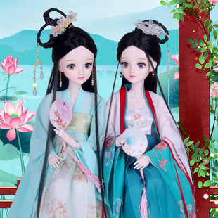 60cm古风娃娃衣服古装中国风古代仙女汉服玩具女孩