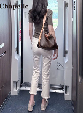 拉夏贝尔直筒牛仔裤女