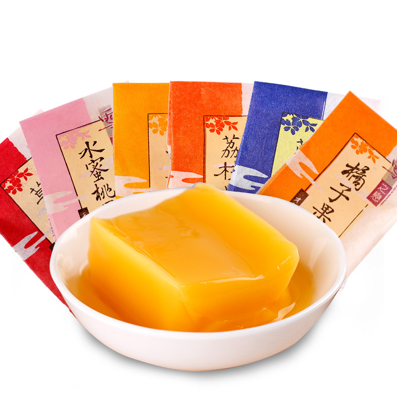 台湾雪之恋果冻果汁蓝莓芒果纸袋500g共10只6种口味可选零食品