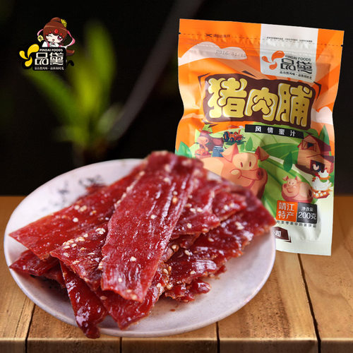 品黛 手撕蜜汁猪肉脯付副碎片 靖江特产传统口味 零食 200克/袋 - 封面