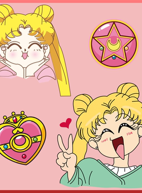 甜香烫画 可爱卡通美少女战士印花图案贴柯氏过粉胶印衣服烫画贴