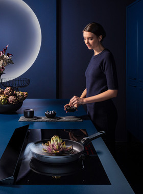 意大利进口falmec方美柯Brerat别墅用90cm电磁炉集成下吸烟机