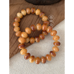 糖心风化菩提根手串文玩 森未央「蜜糖算盘」14mm大尺寸算盘珠