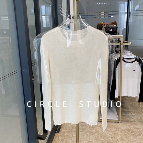 纯Y纱线！德国扬子纱68支100%羊毛纯色打底圆领打底内搭针织衫女