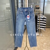 烟管裤 超百搭弹力莱卡棉9分小个子直筒牛仔裤 薯条裤 天生细腿