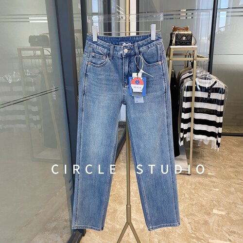 直筒九分裤小个子百搭薯条牛仔裤