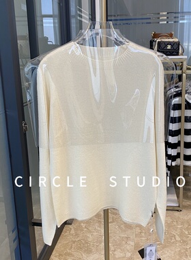 【断码清仓】无缝一体成型100羊毛圆领长袖百搭纯色针织衫女毛衣