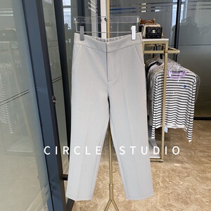 细腻有筋骨弹力松紧腰天丝羊毛通勤神裤直筒显瘦九分职场ol烟管裤