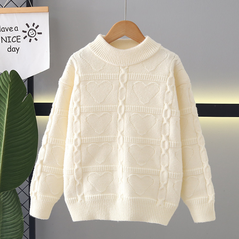 女童毛线衣冬装加厚儿童打底衫