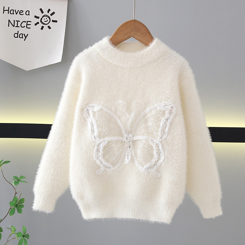 女童毛线衣冬装保暖儿童打底衫