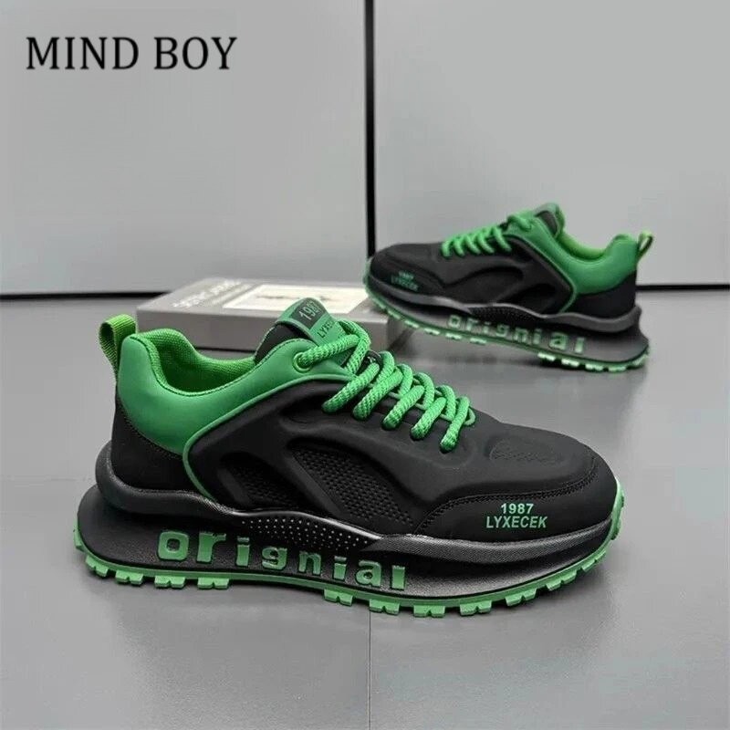 MIND BOY鞋子男潮鞋秋季跑步防滑运动鞋青少年黑色潮流百搭休闲鞋