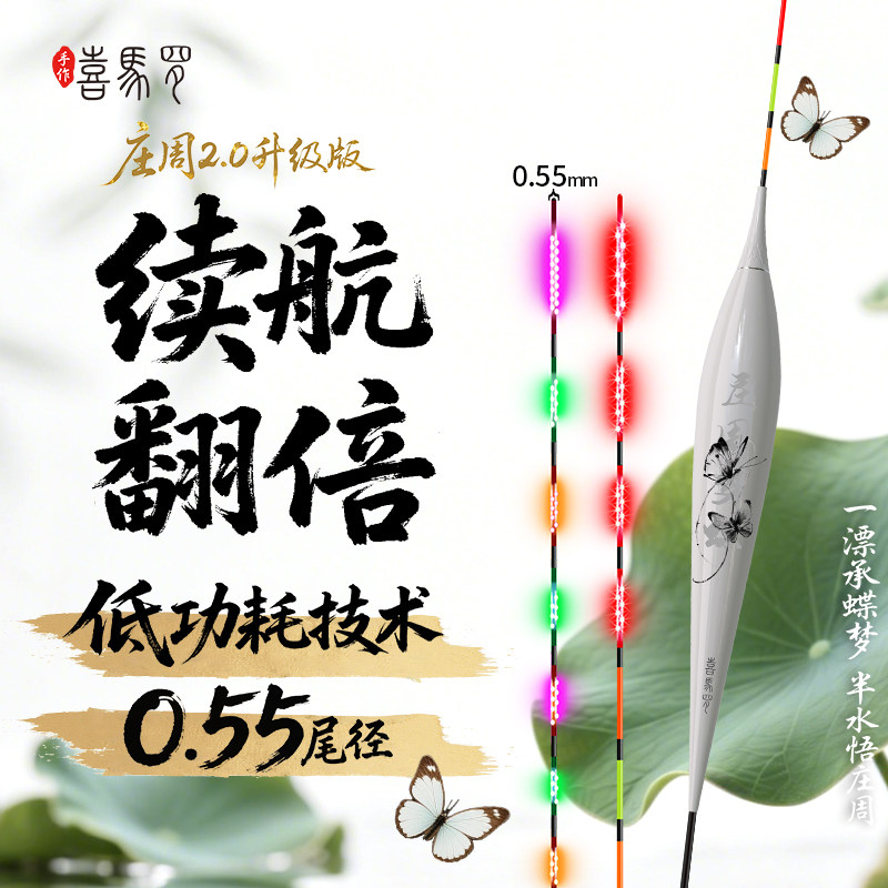 喜马罗庄周二代0.55超续航LED电子夜光漂高灵敏咬变色鲫鲤鱼漂