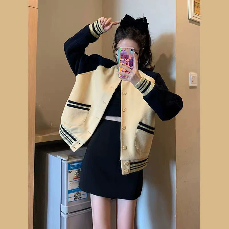 女童短外套棒球服2025秋季新款学院风初高中学生洋气夹克上衣薄呢