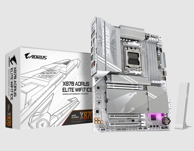 技嘉x870 aorus elite wifi7 ice冰雕主板am5支持7800x 9950xcpu