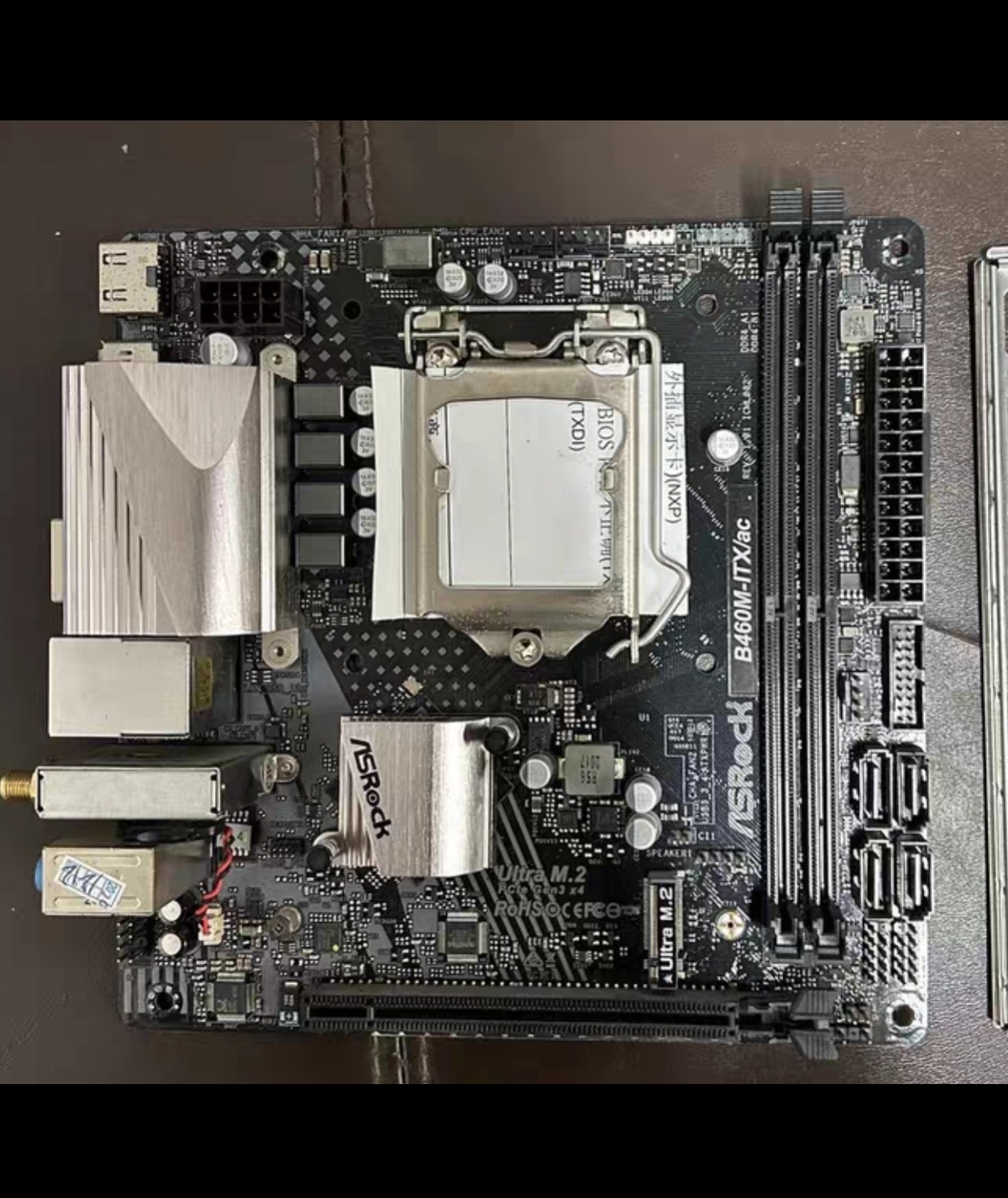 华擎b460m itx/ac台式机主板1200针支持10700 11900kfcpu处理器图片