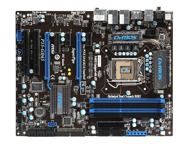 微星p55-gd65主板1156针支持i3 530 i5 650 760 i7870k另有套装