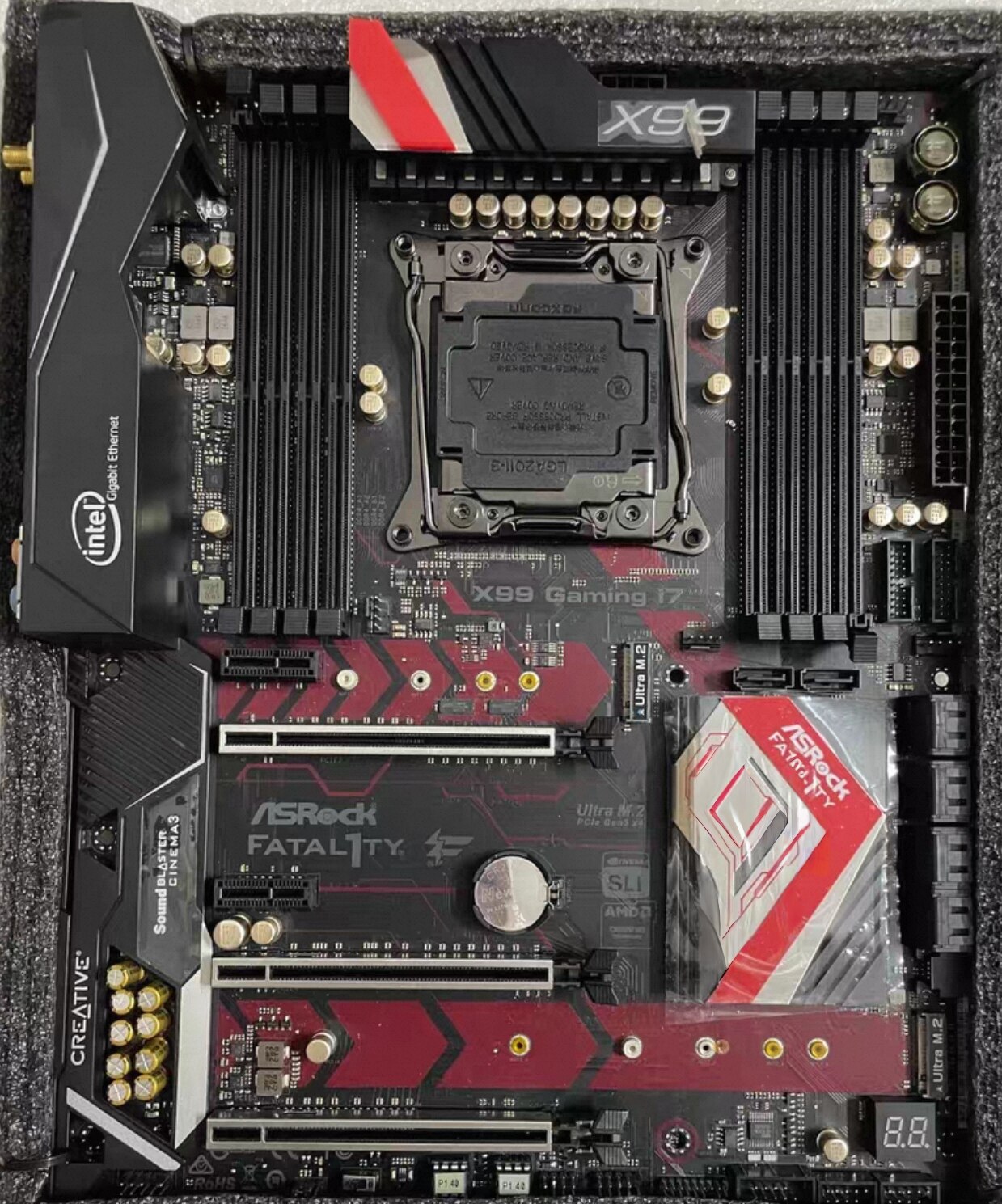 华擎x99 gaming i7主板2011v3支持6800k2680v3 2699v4cpu处理器图片