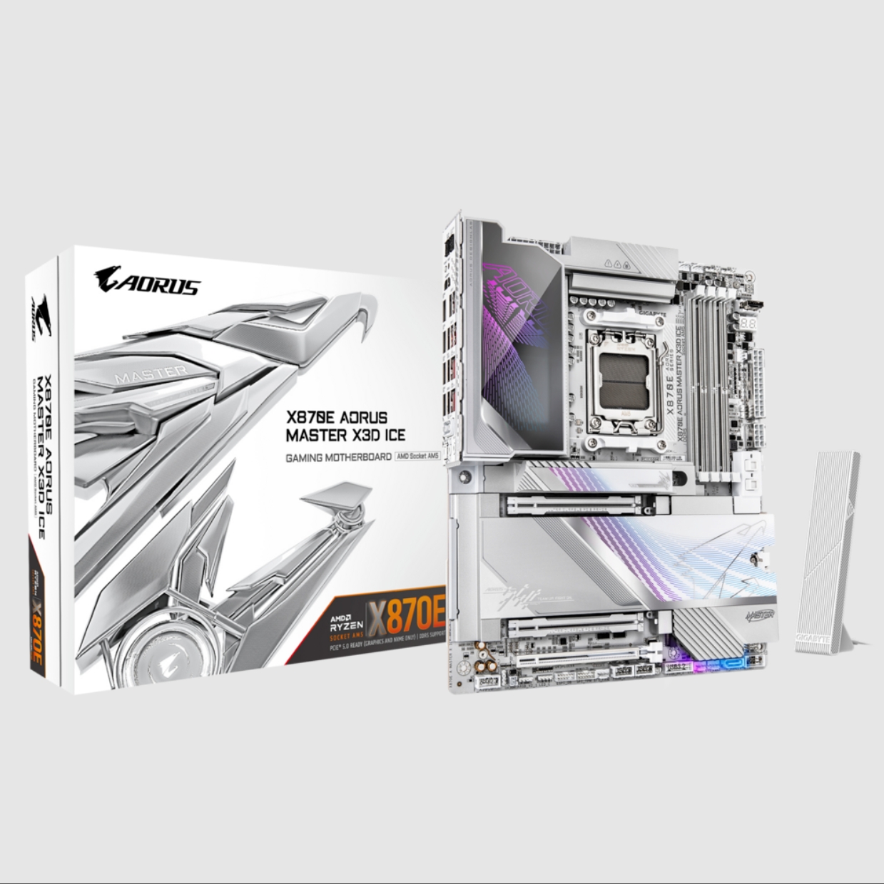 技嘉X870e aorus master x3d ice冰雕主板支持AM5支持7800x 9950x