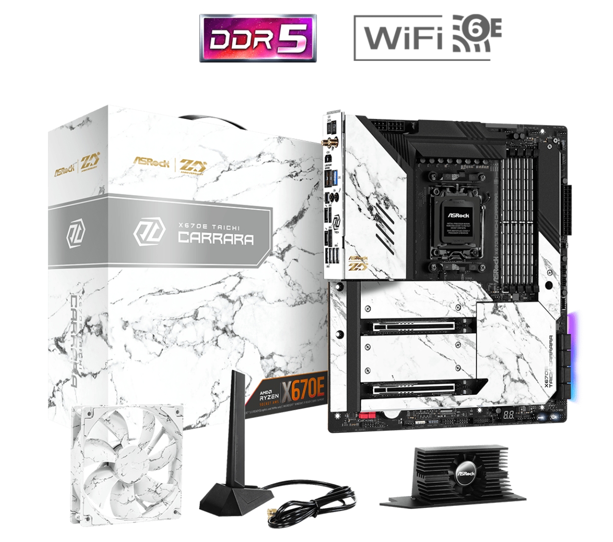 华擎X670E taichi carrara太极花岗岩主板支持AM5 7800x 9950xcpu