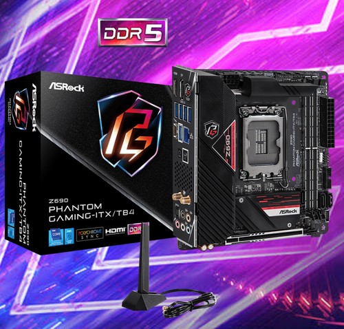 华擎z690 phantom gaming itx/tb4主板1700支持12/13/14代cpu雷电