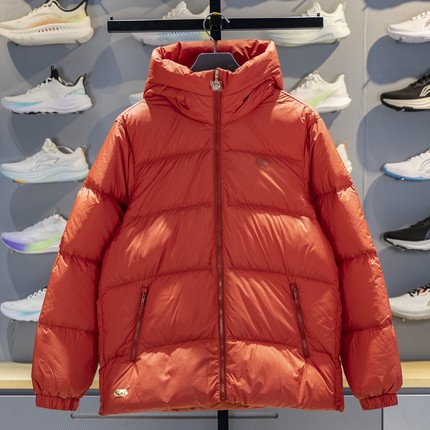 李宁短款羽绒服男子2025冬季新款95%鸭绒保暖连帽运动服AYMV191