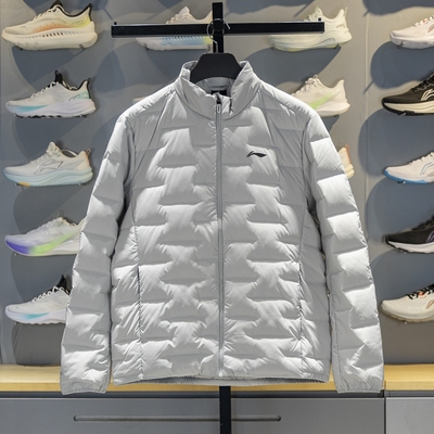 李宁保暖立领短款男子羽绒服