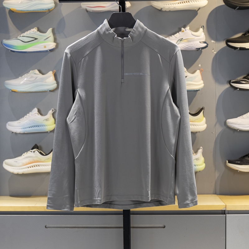 李宁长袖男子半拉链长袖T恤