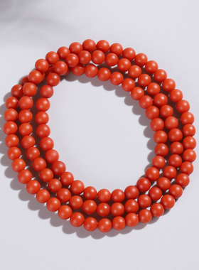 传家bao 传承品质 保山南红手串6.3mm2号 天花板稀有品质 锦红色