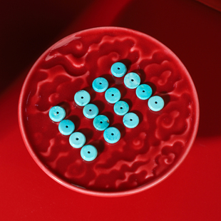 原矿天然绿松石隔片4-6mm高瓷湖北十堰绿松配饰配珠垫片隔珠散珠
